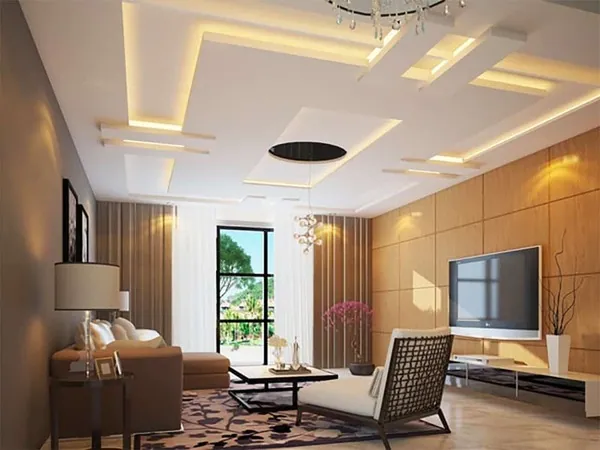 mẫu trần thạch cao phòng khách 30m2